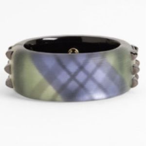 Alexis Bittar Vintage Hand Crafted Plaid Stud Cuff